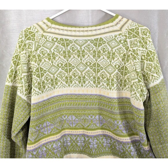 Norton Mcnaughton Women XL Scandanavian Print Ski Sweater Cotton Blend Bohemian - Picture 9 of 15